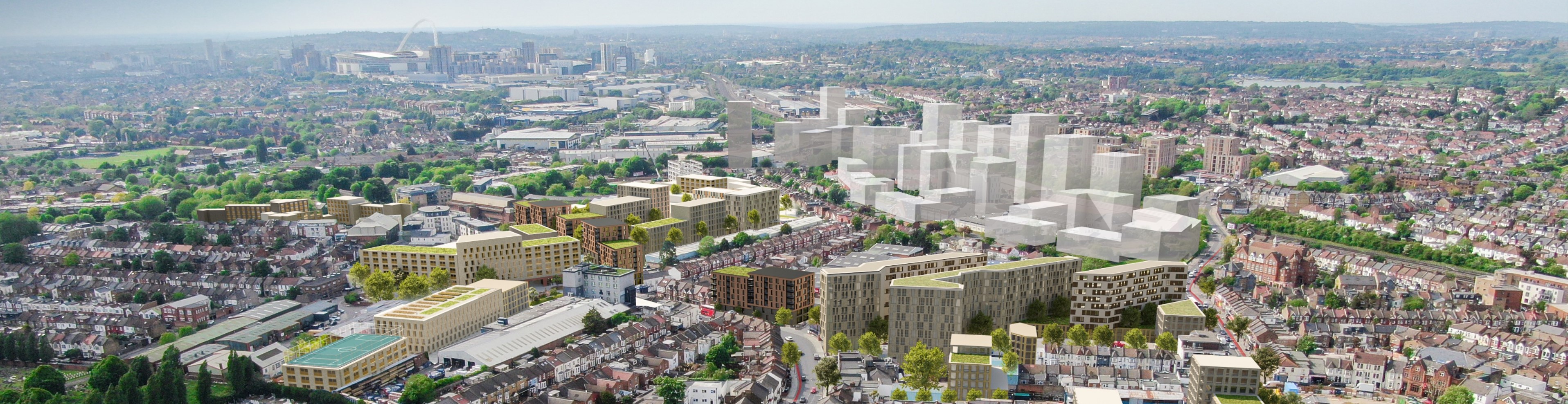 Church End masterplan aerial view 2