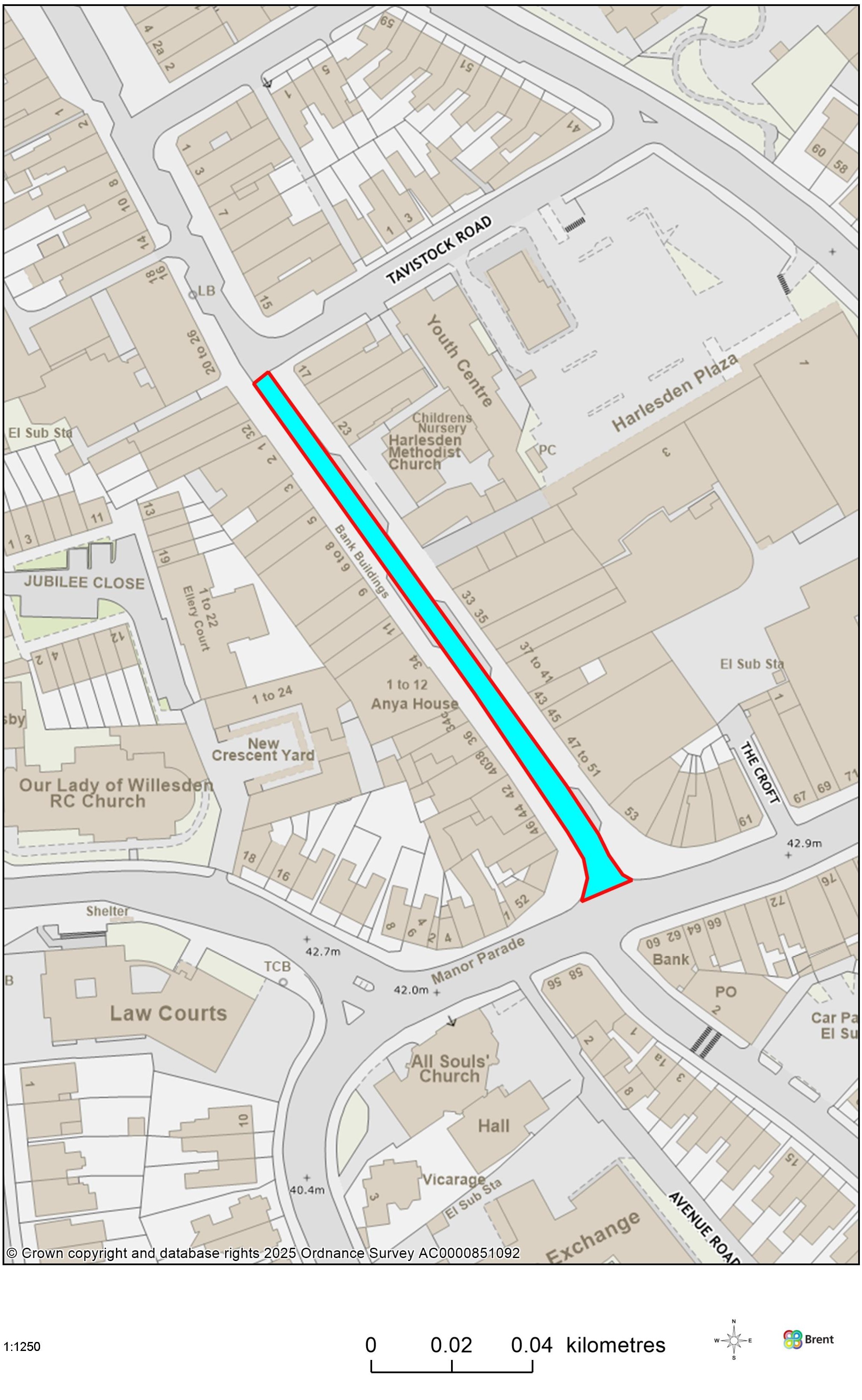 map of roadworks in Harlesden